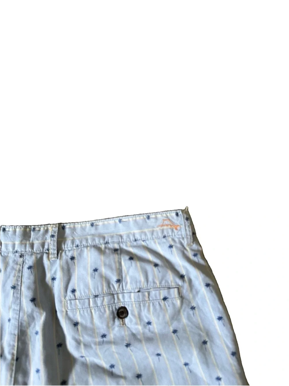 Tommy Bahama Shorts Reversible Blue Madras Plaid Palm Tree 10